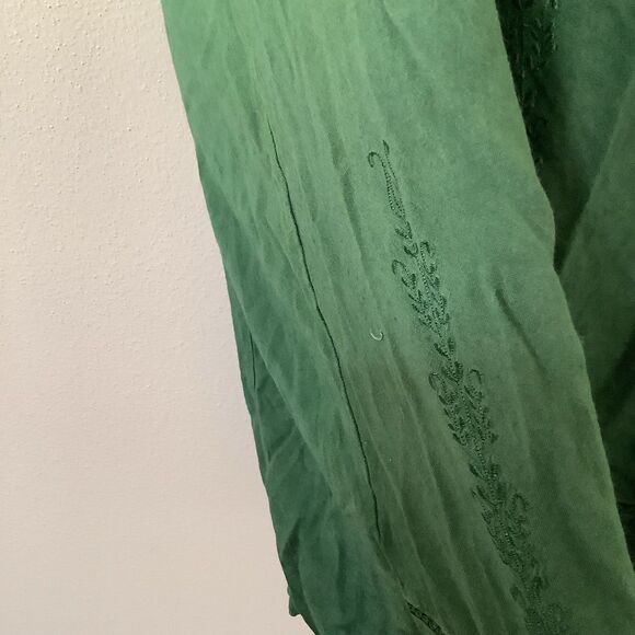 L' Pogee Green Cottagecore Boho Dainty Fringe Fairy Grunge Artsy Slip Dress S - Picture 6 of 12